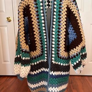 Multicolor Crochet Cardigan Sweater
